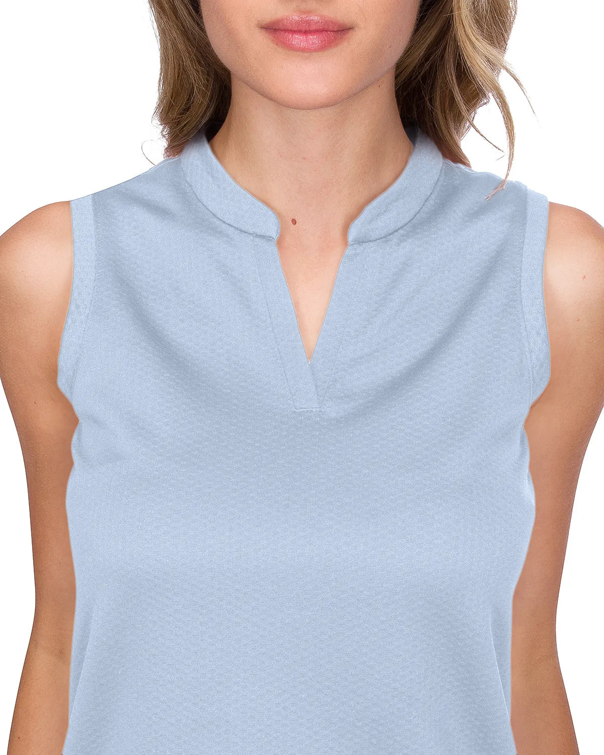 Extreme Deal - Women's Waffle-Textured Collarless Golf Polo