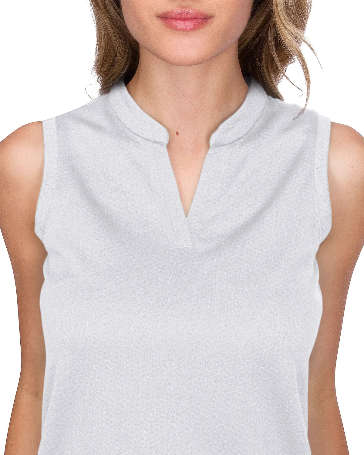 Extreme Deal - Women's Waffle-Textured Collarless Golf Polo