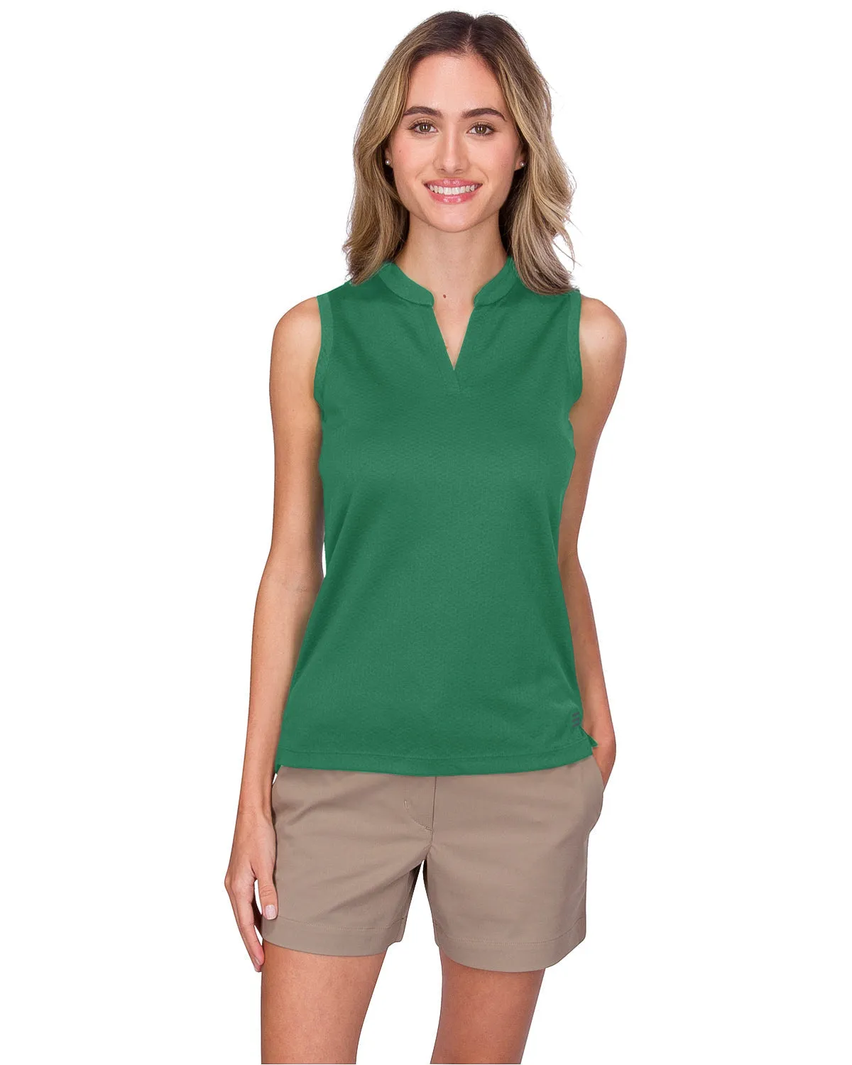 Extreme Deal - Women's Waffle-Textured Collarless Golf Polo