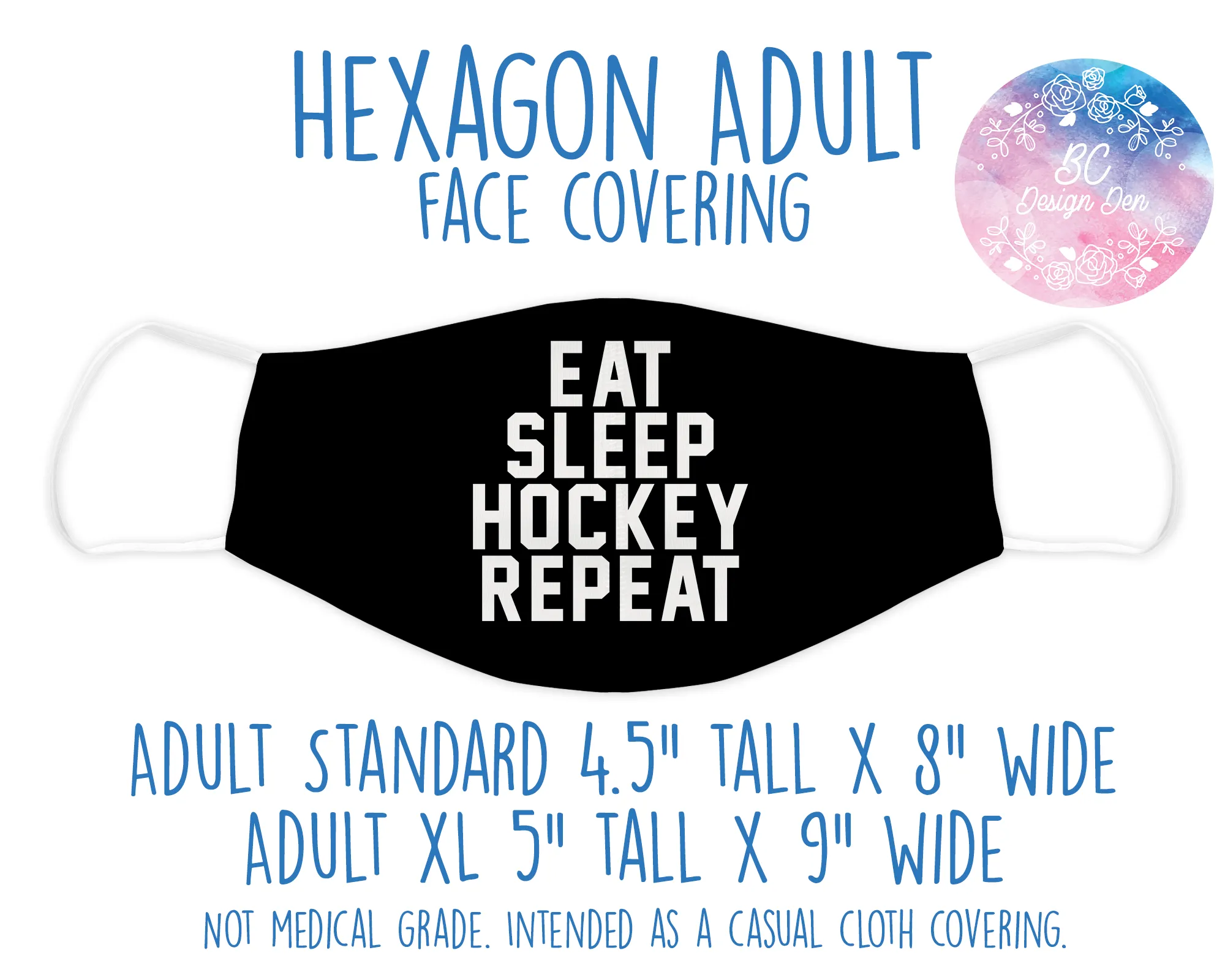 Face Covering Hockey Eat Sleep Repeat