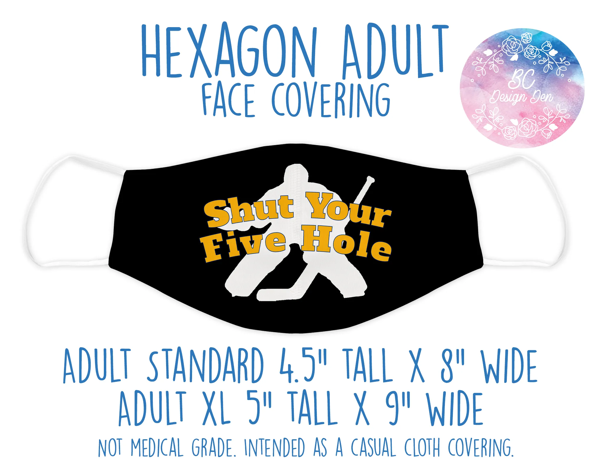 Face Covering Hockey Five Hole Black Yellow