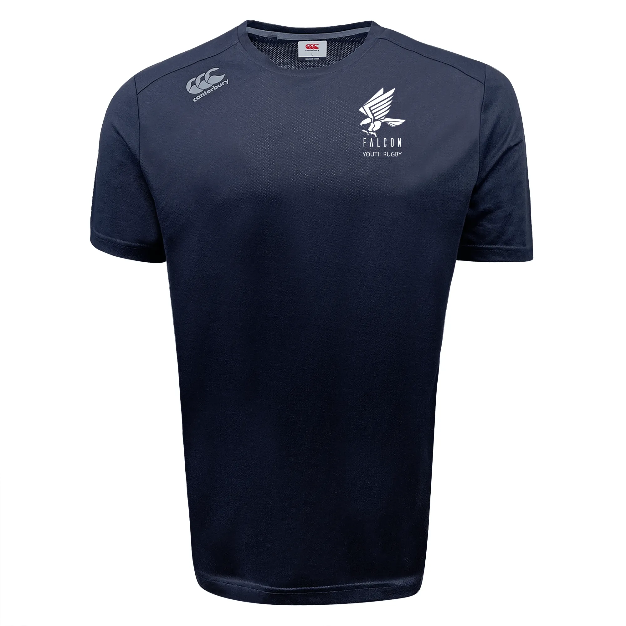 Falcon Youth Rugby Embroidered Tempo Vapodri T-Shirt by Canterbury