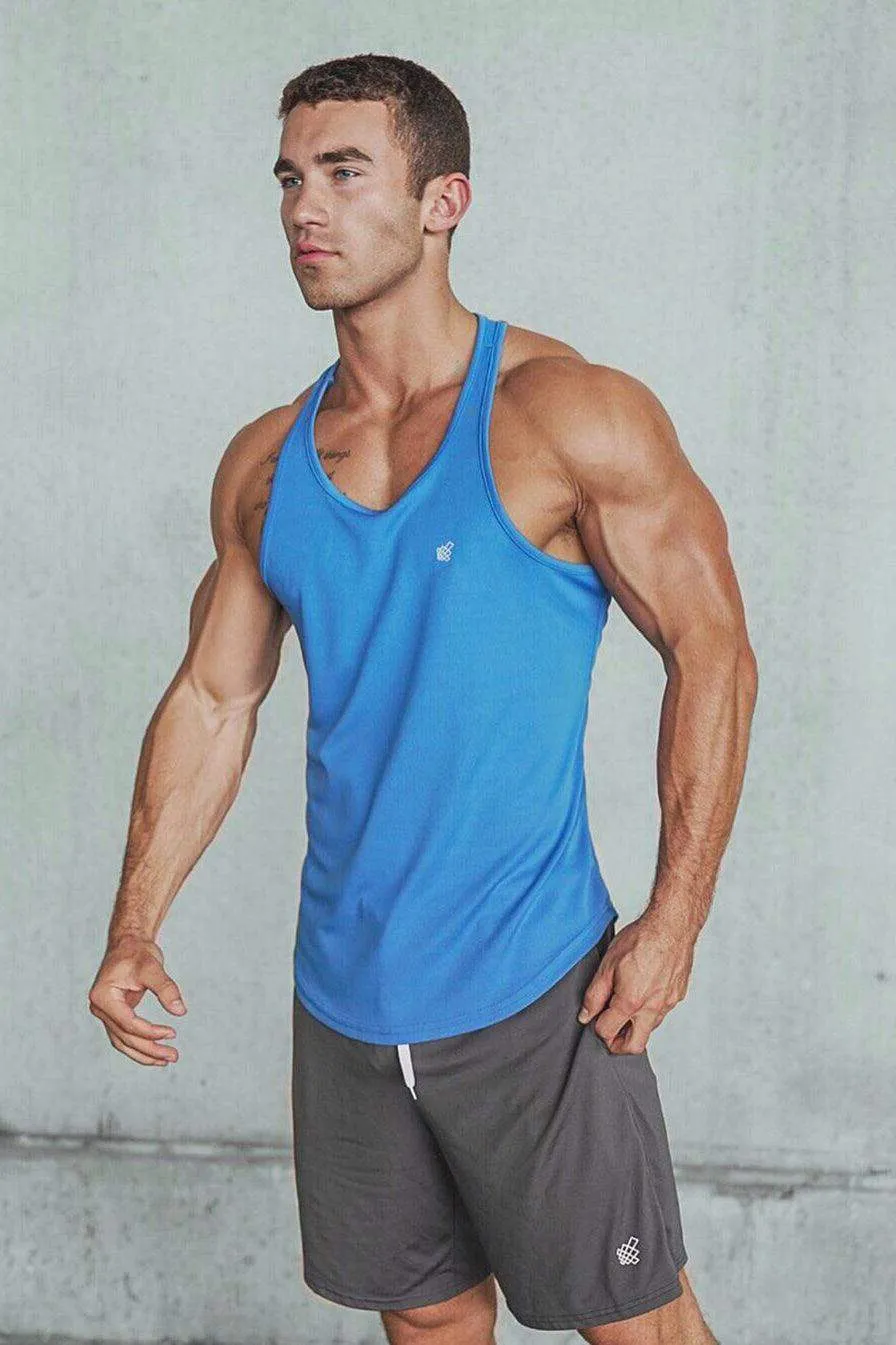 Fast-Dry Bodybuilding Workout Stringer - Blue