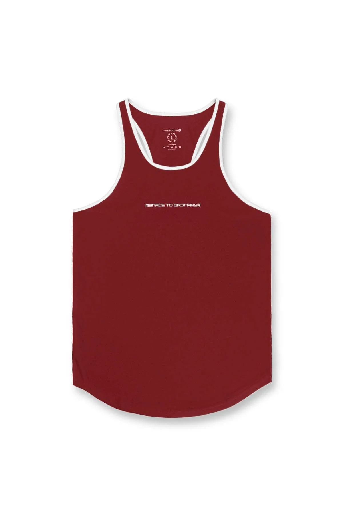 Fast-Dry Bodybuilding Workout Stringer - Maroon & White
