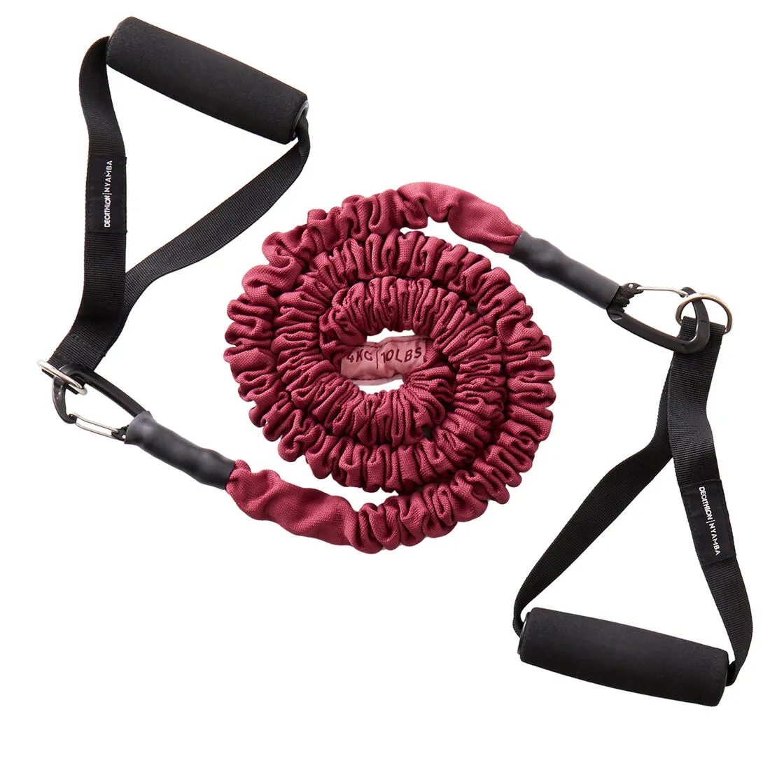 Fitness Medium Resistance Band (10 lb / 5 kg) with Handles - Burgundy