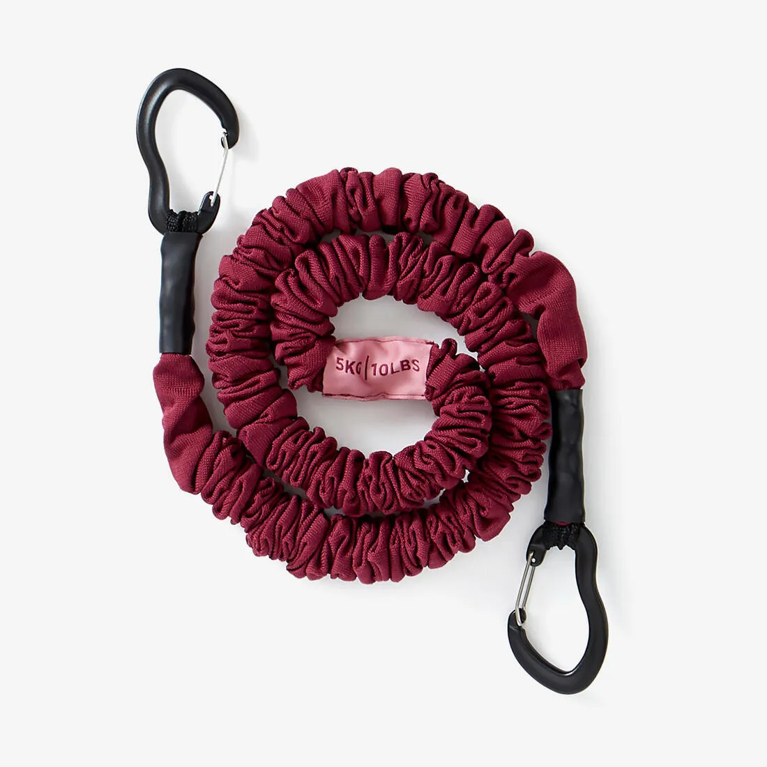 Fitness Medium Resistance Band (10 lb / 5 kg) with Handles - Burgundy