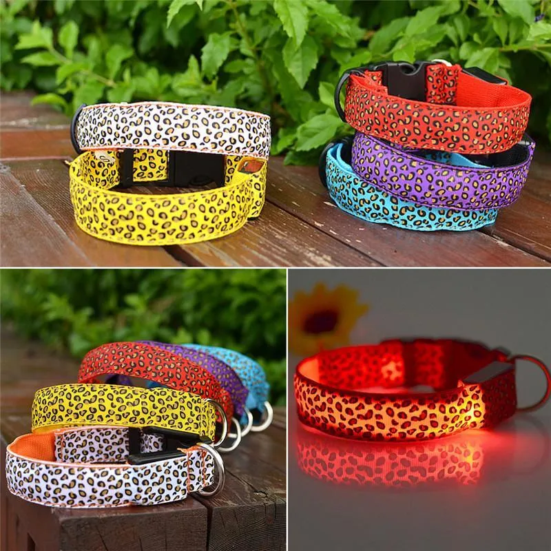 FREE Safety LED Leopard Dog Collar