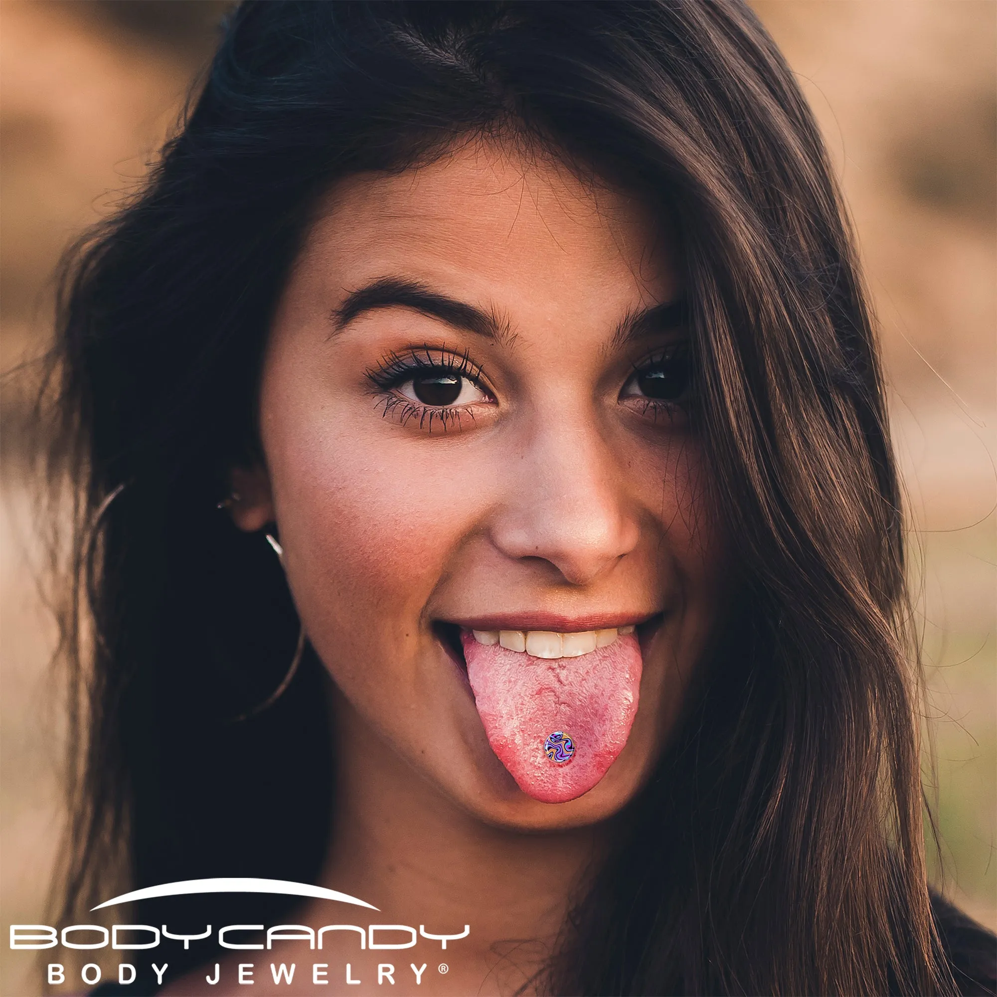 Funky Swirls Barbell Tongue Ring