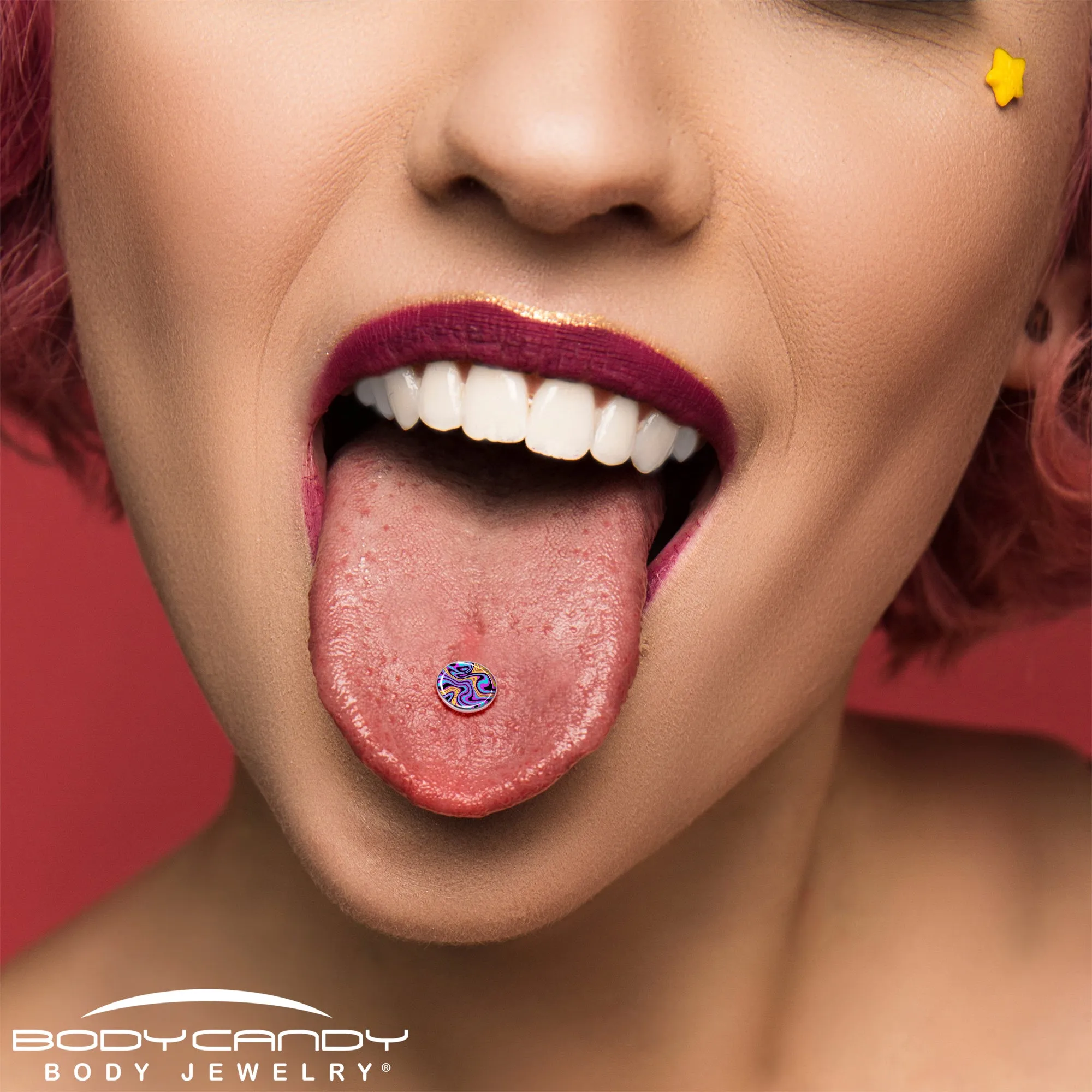 Funky Swirls Barbell Tongue Ring