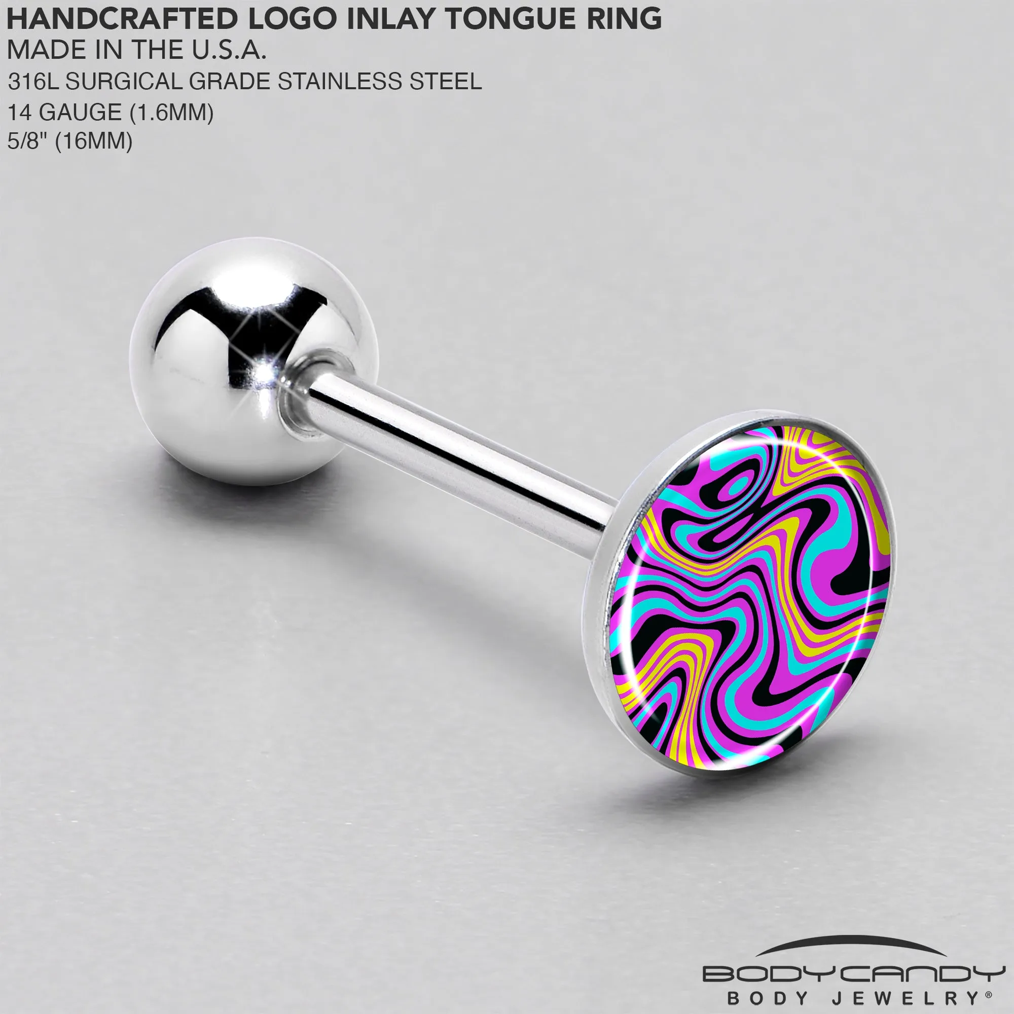 Funky Swirls Barbell Tongue Ring