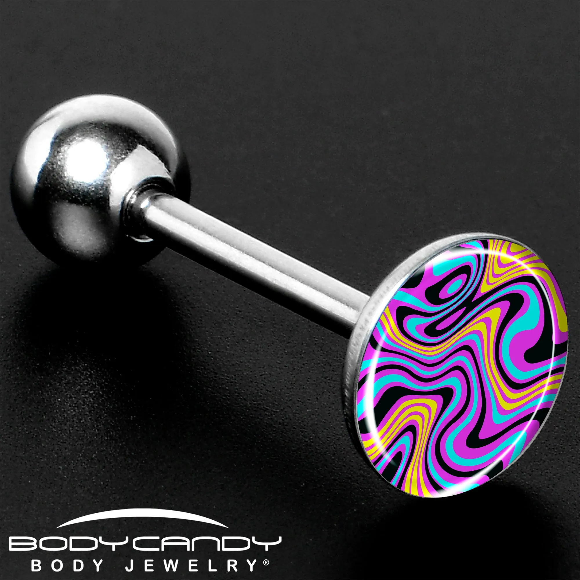 Funky Swirls Barbell Tongue Ring