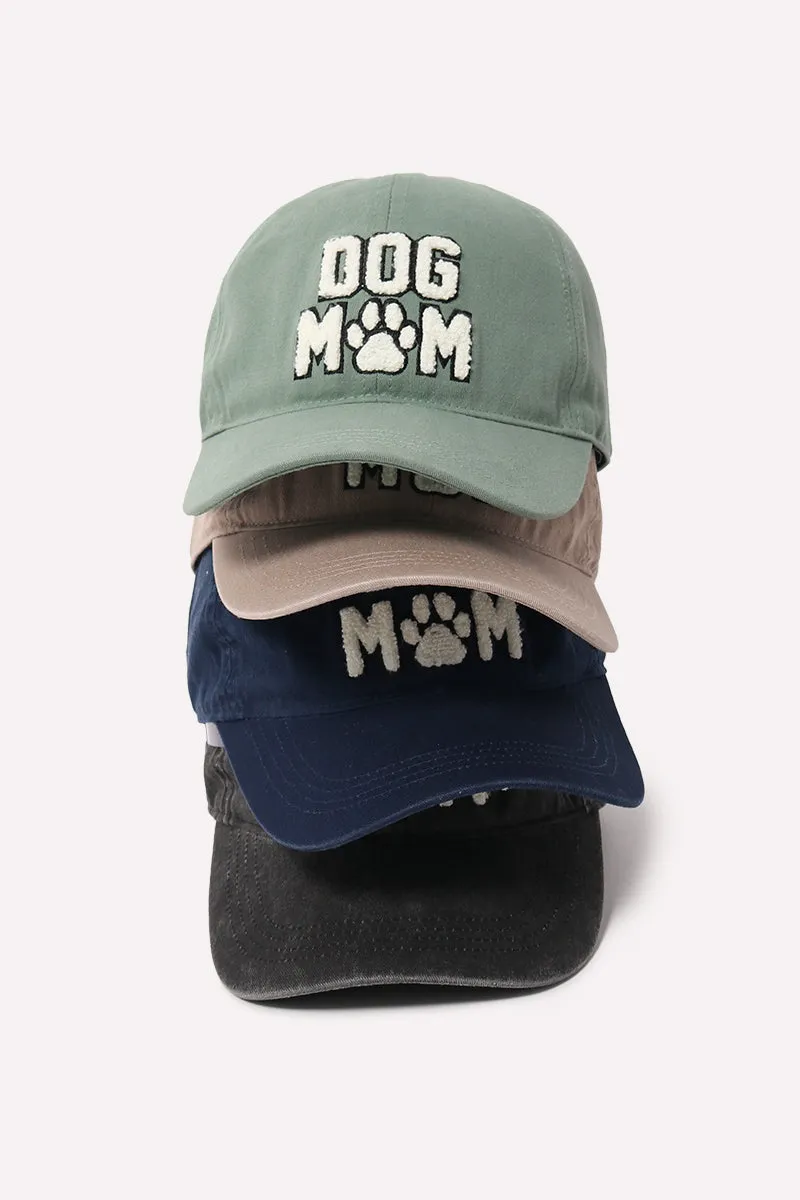FWCAP3184 - Dog Mom Chenille Patch Baseball Cap