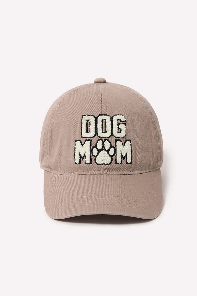 FWCAP3184 - Dog Mom Chenille Patch Baseball Cap