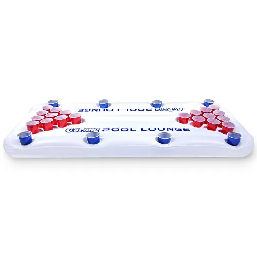 GoPong Pool Lounge Floating Beer Pong Table Inflatable with Social Floating