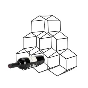 GUNMETAL GEO COUNTER TOP WINE RACK