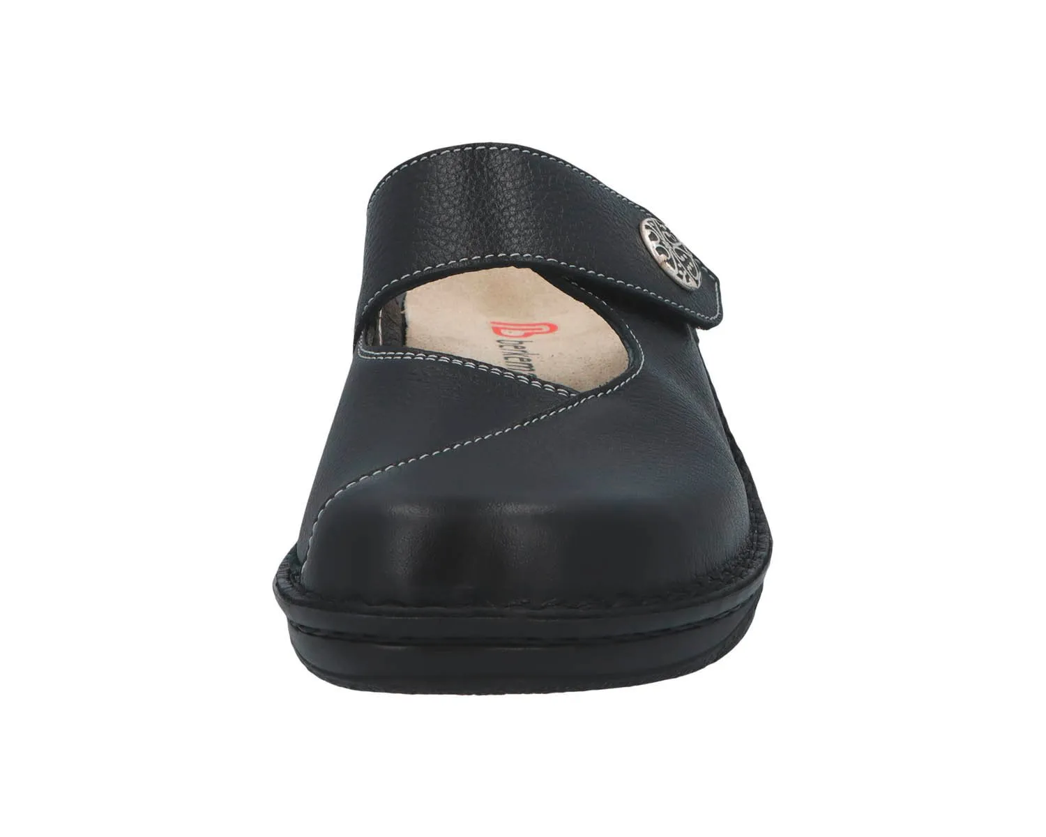 HELIANE Black Leather/Stretch