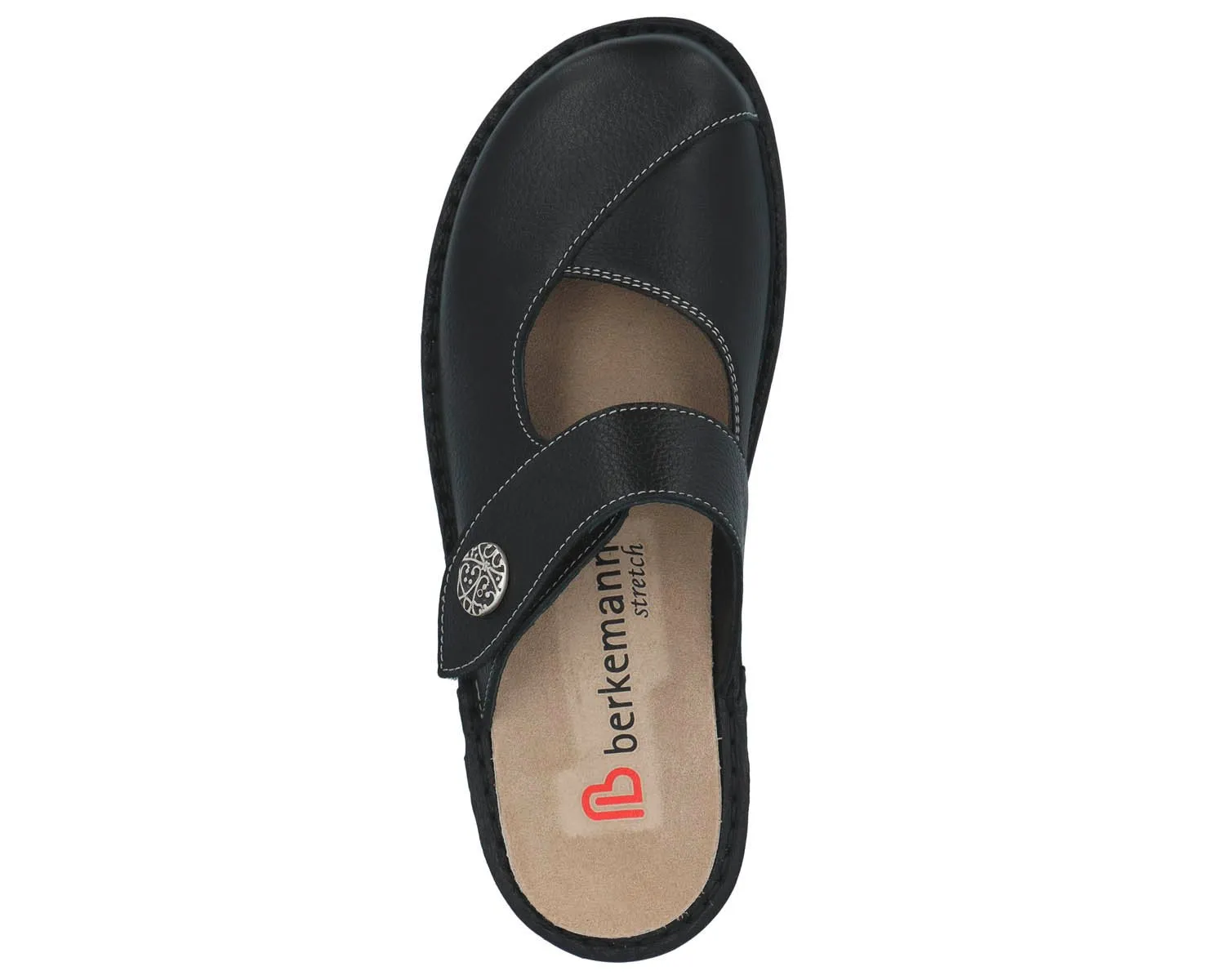 HELIANE Black Leather/Stretch