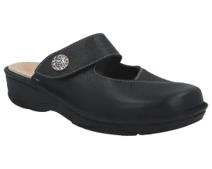 HELIANE Black Leather/Stretch