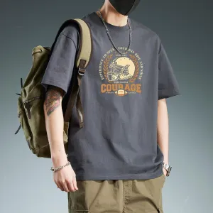 INSTOCK- Men's cotton heavyweight short-sleeved versatile t-shirt