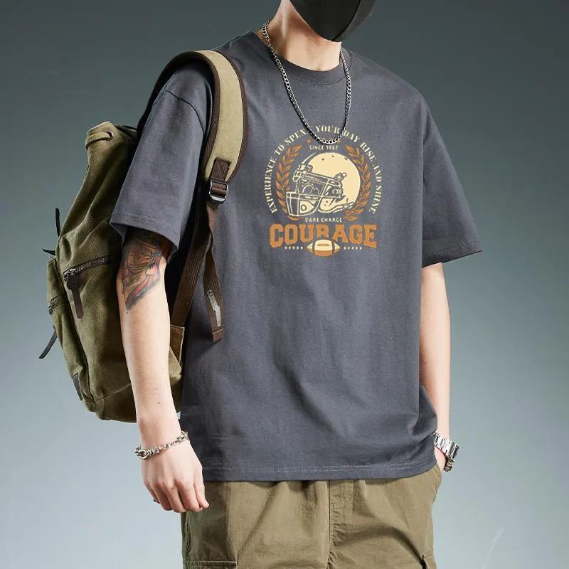 INSTOCK- Men's cotton heavyweight short-sleeved versatile t-shirt