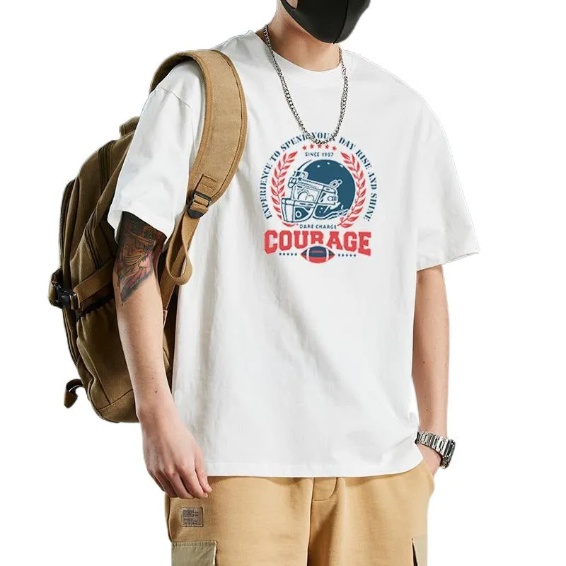 INSTOCK- Men's cotton heavyweight short-sleeved versatile t-shirt
