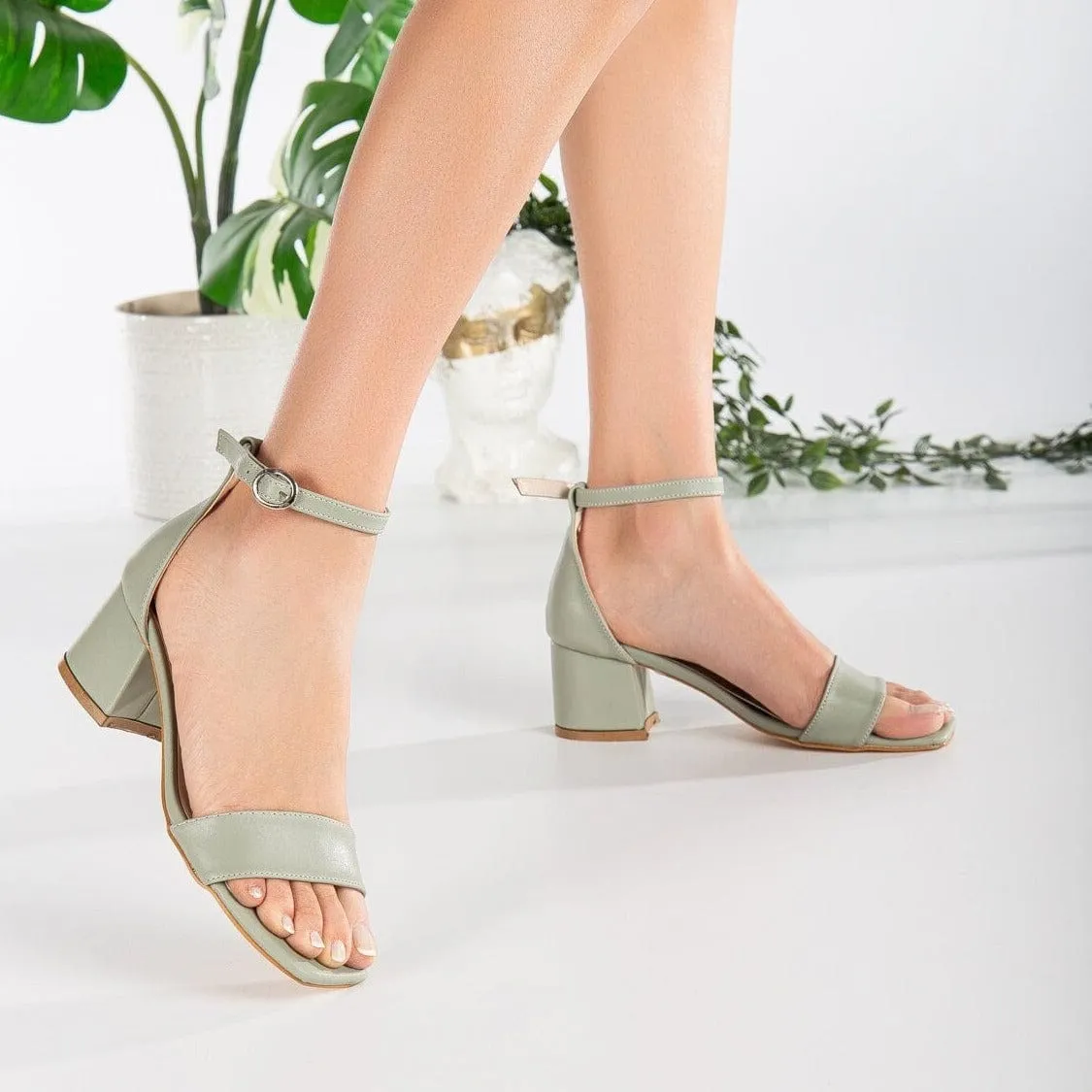 Iva Vegan Leather Low Heel | Green