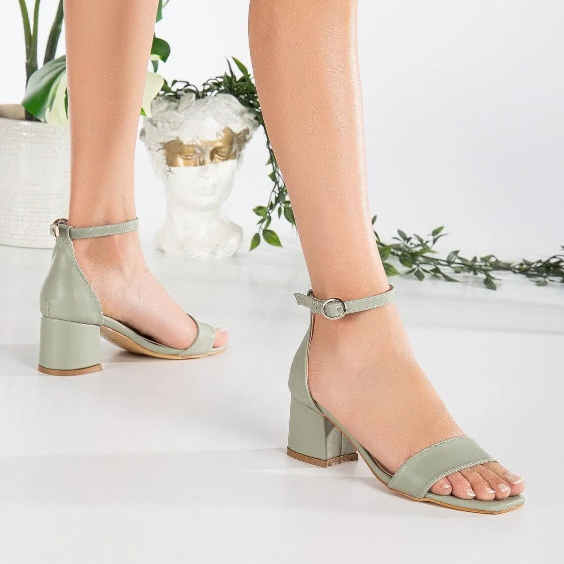 Iva Vegan Leather Low Heel | Green