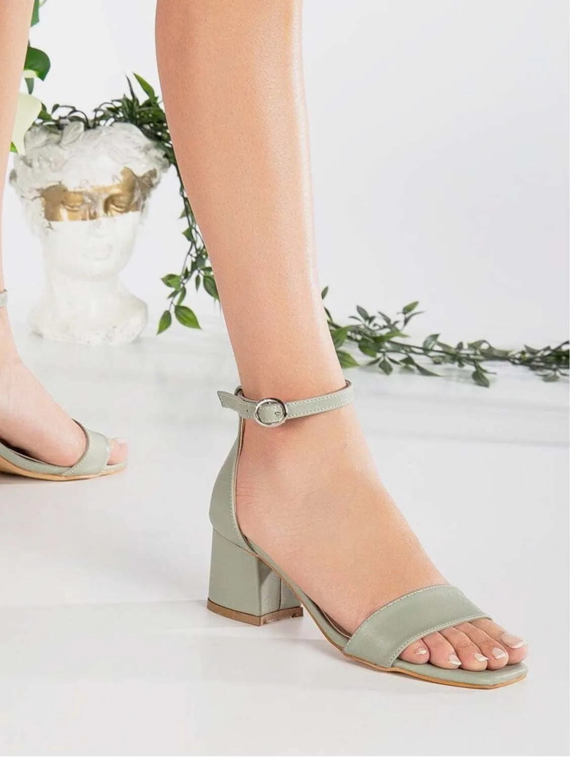 Iva Vegan Leather Low Heel | Green