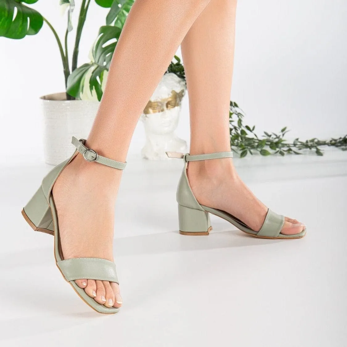 Iva Vegan Leather Low Heel | Green