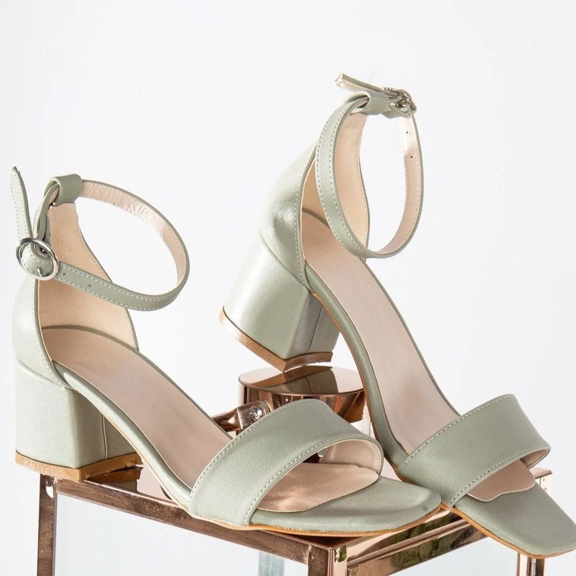 Iva Vegan Leather Low Heel | Green