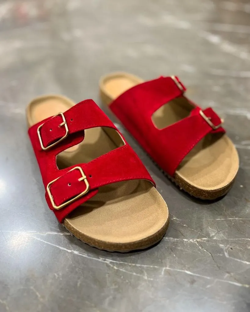 Jorain Red Suede Comfort Slipons