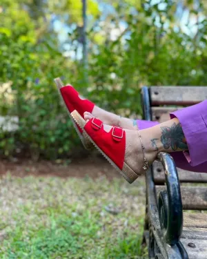 Jorain Red Suede Comfort Slipons