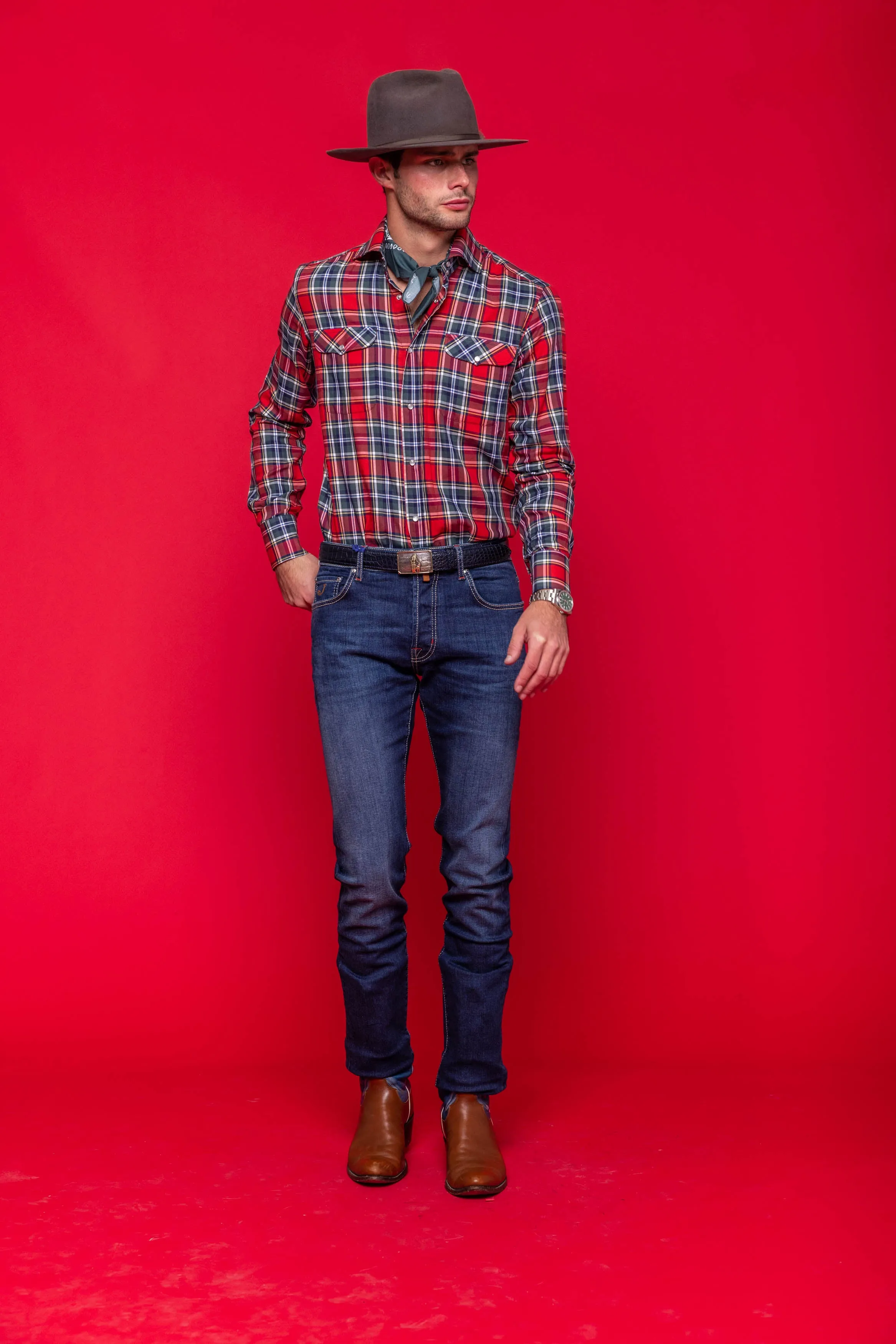 Kacey Field Shirt Red Tartan