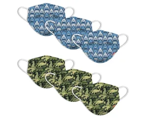 Kids Disposable Masks - Shark Frenzy / Dino Camo