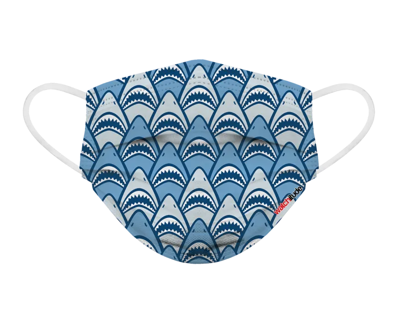 Kids Disposable Masks - Shark Frenzy / Dino Camo