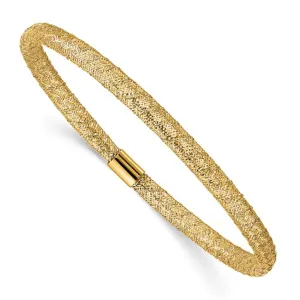 Lightweight Fancy Mesh Bangle Bracelet (14K)