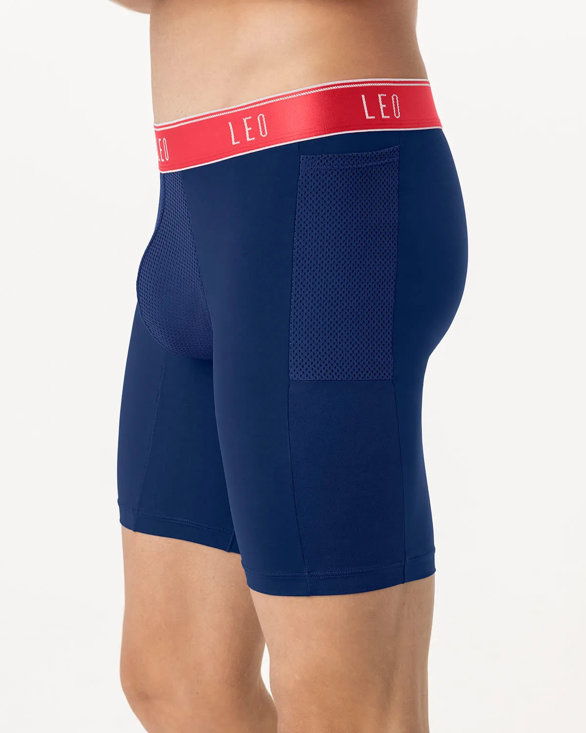 Long Athletic Boxer Brief with Side Pocket