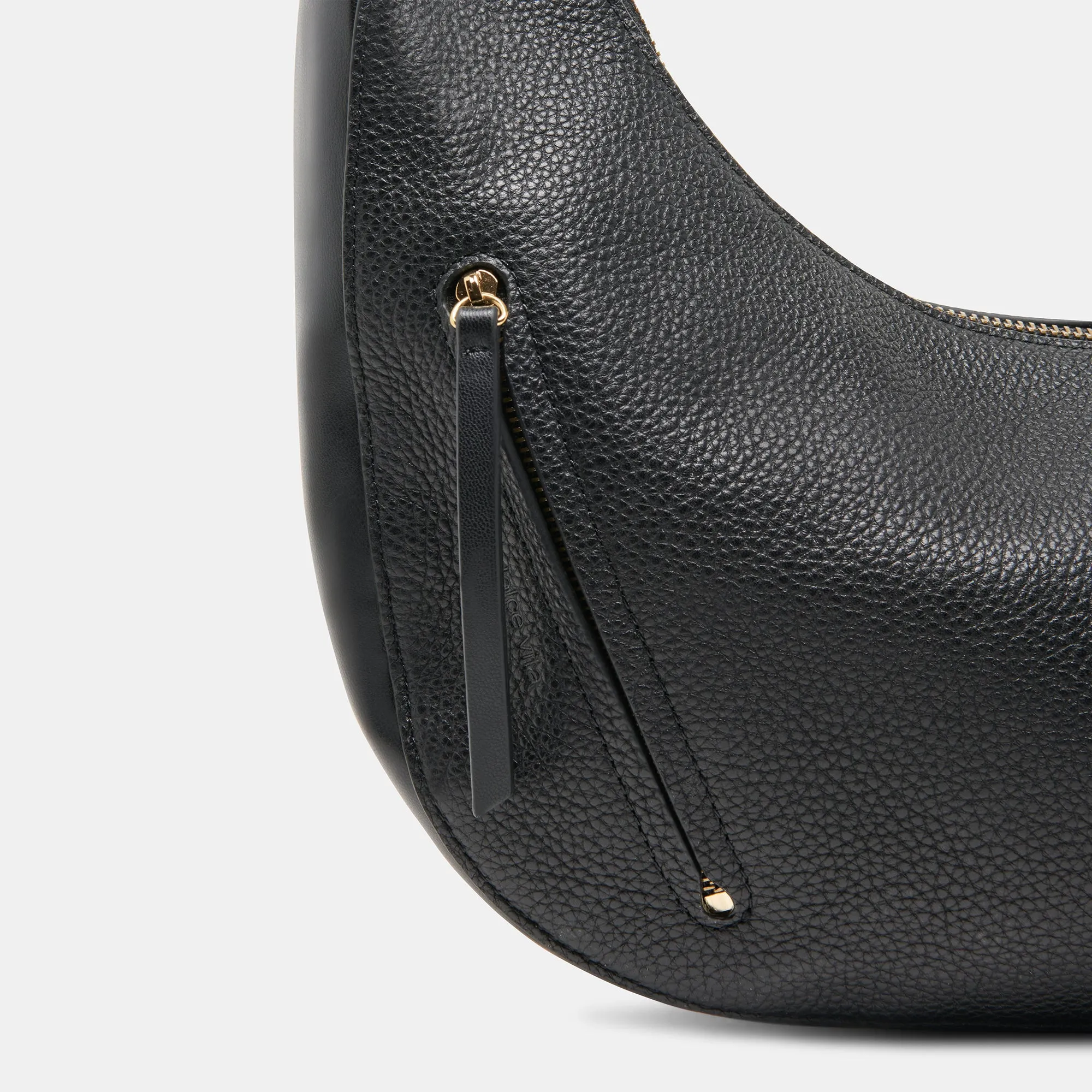 MELANIE SHOULDER BAG BLACK PEBBLE LEATHER