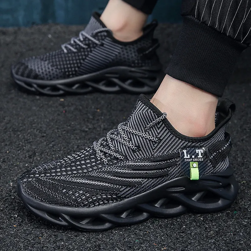 Men's shoes New mesh casual sneakers Men's summer breathable fly weave Fried Dough Twists soled large shoes Running shoes