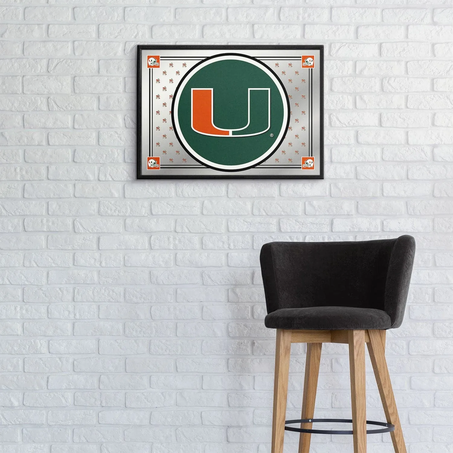 Miami Hurricanes: Team Spirit - Framed Mirrored Wall Sign