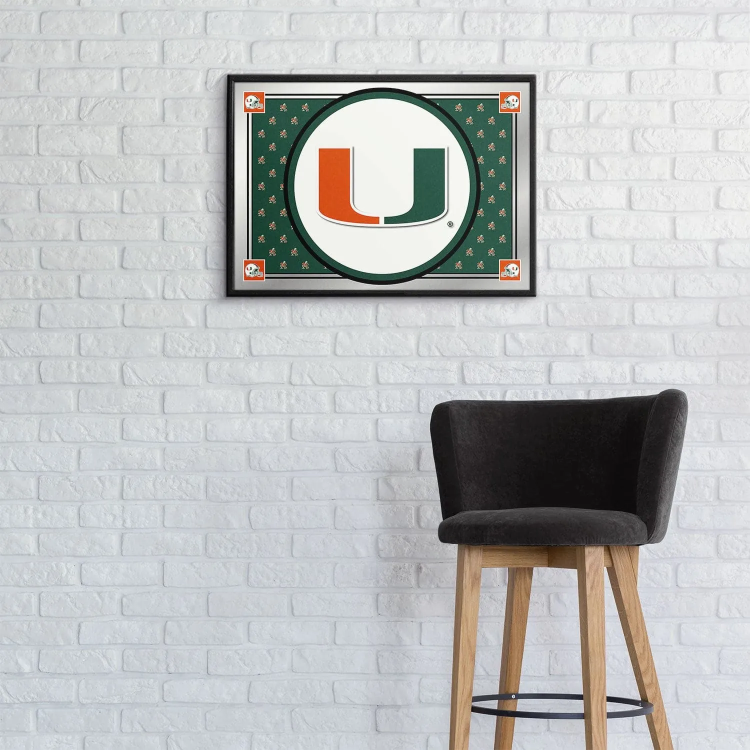 Miami Hurricanes: Team Spirit - Framed Mirrored Wall Sign