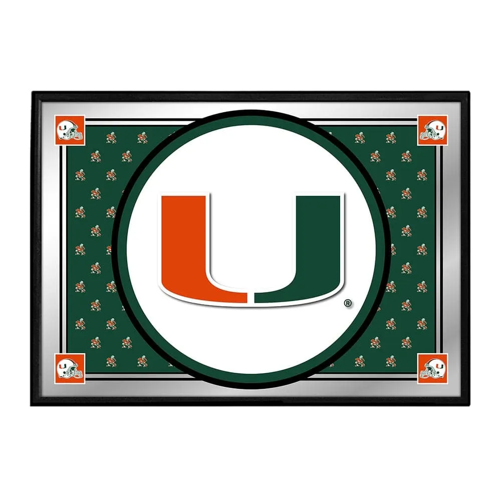 Miami Hurricanes: Team Spirit - Framed Mirrored Wall Sign