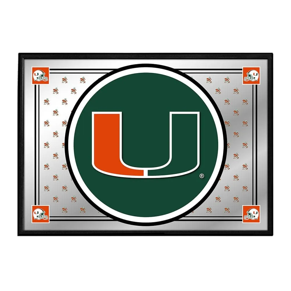 Miami Hurricanes: Team Spirit - Framed Mirrored Wall Sign