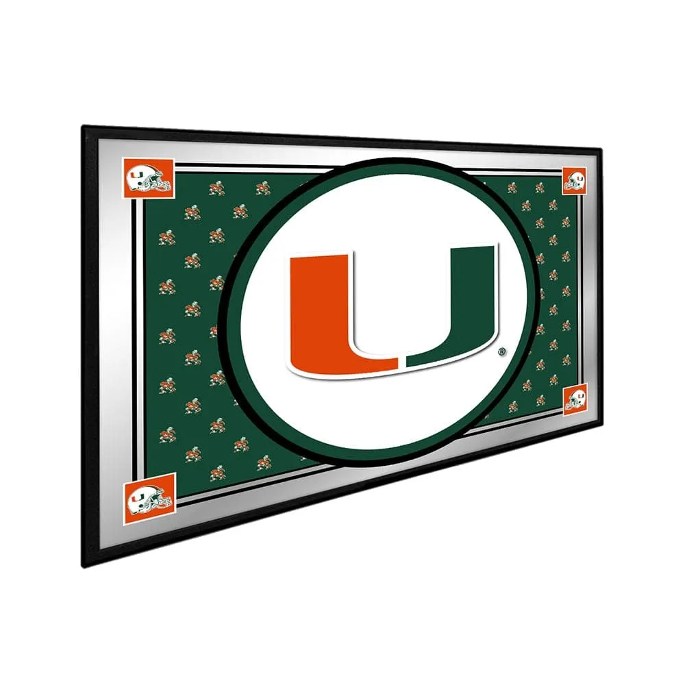 Miami Hurricanes: Team Spirit - Framed Mirrored Wall Sign