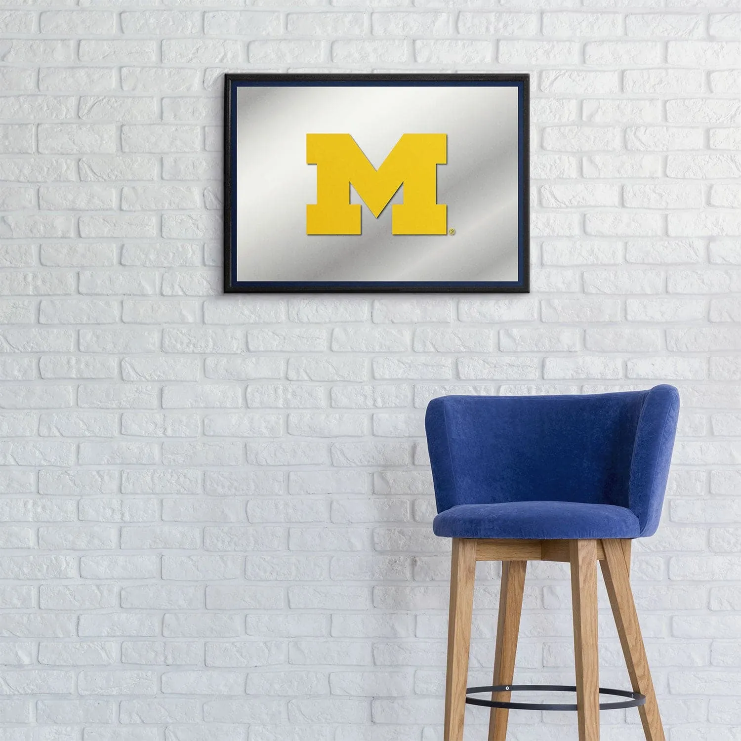 Michigan Wolverines: Framed Mirrored Wall Sign