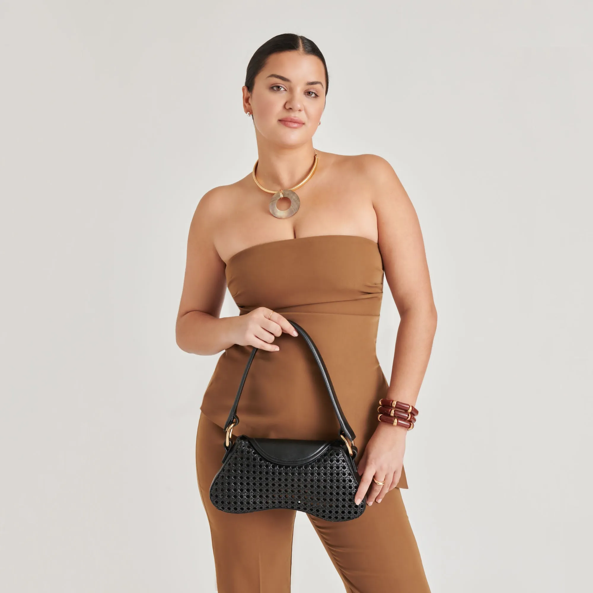 MOLENE SHOULDER BAG BLACK CANE