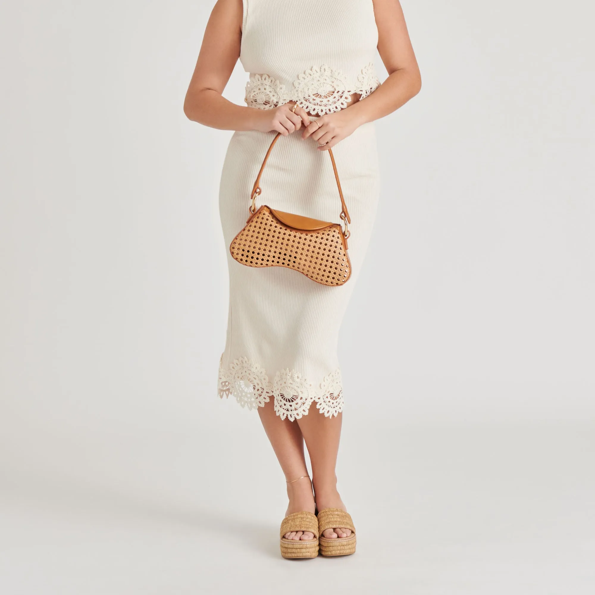 MOLENE SHOULDER BAG TAN CANE