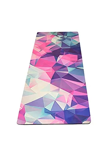 MOOR Premium Design Suede 72 x 24 Inch 6mm Color Crystals Print Yoga Mat Non Slip High Density Anti-Tear Fitness Exercise Floor Pilates Workout