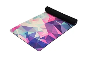 MOOR Premium Design Suede 72 x 24 Inch 6mm Color Crystals Print Yoga Mat Non Slip High Density Anti-Tear Fitness Exercise Floor Pilates Workout