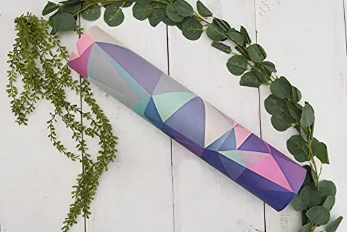 MOOR Premium Design Suede 72 x 24 Inch 6mm Color Crystals Print Yoga Mat Non Slip High Density Anti-Tear Fitness Exercise Floor Pilates Workout
